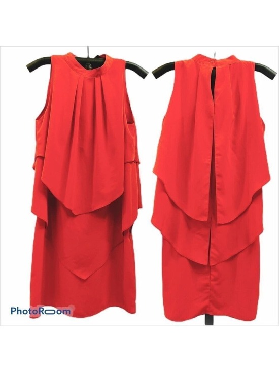 H&M Dresses & Skirts - H&M Red Orange Sleeveless Tiered Dress Size 4